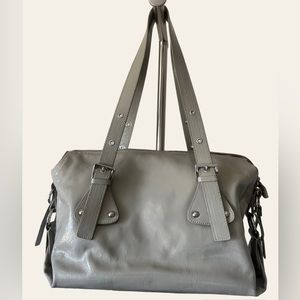 LIKE NEW - Barr + Barr Patent Leather - Gray Handbag